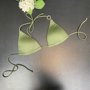 Reversible Olive String Bikini Top